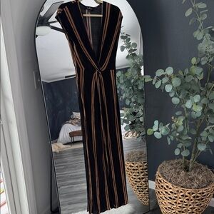 Black and Brown Striped swim coverup